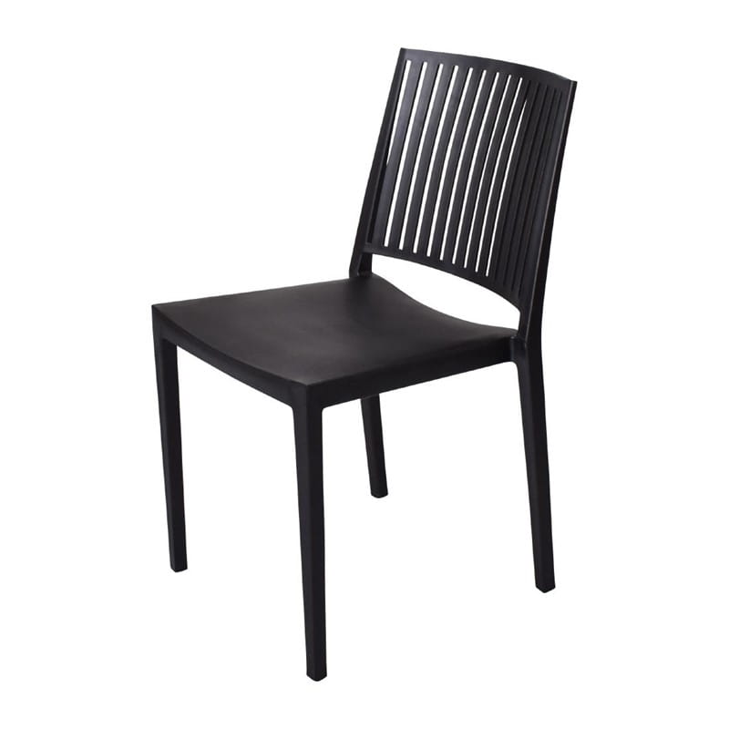 Baltimore stapelbare Stühle aus Polypropylen schwarz 4 Stück