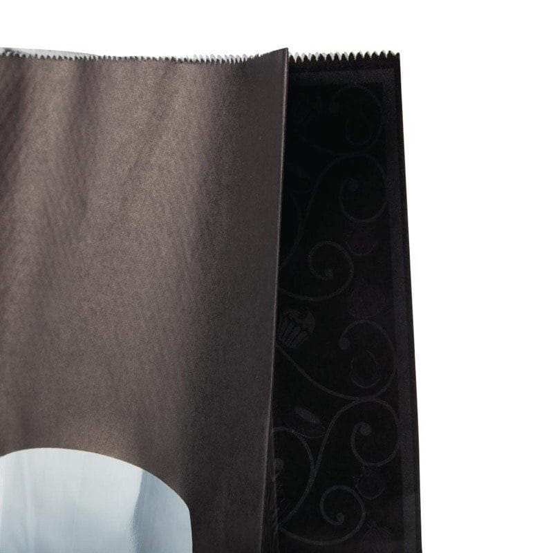 Colpac Recycelbare Sandwichtüten aus Papier mit Sichtfenster schwarz