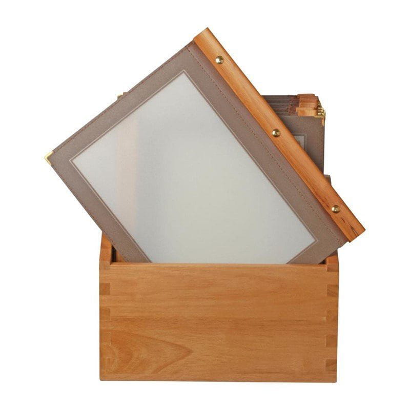 Securit Menümappen mit Holzbox braun A4