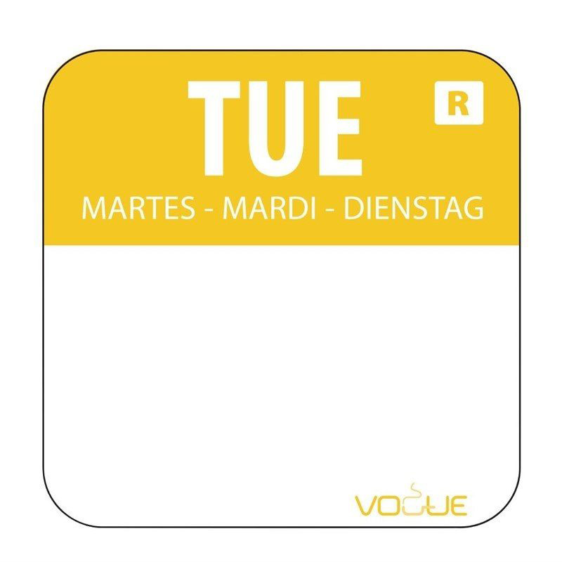 Vogue Farbcode Sticker Dienstag gelb