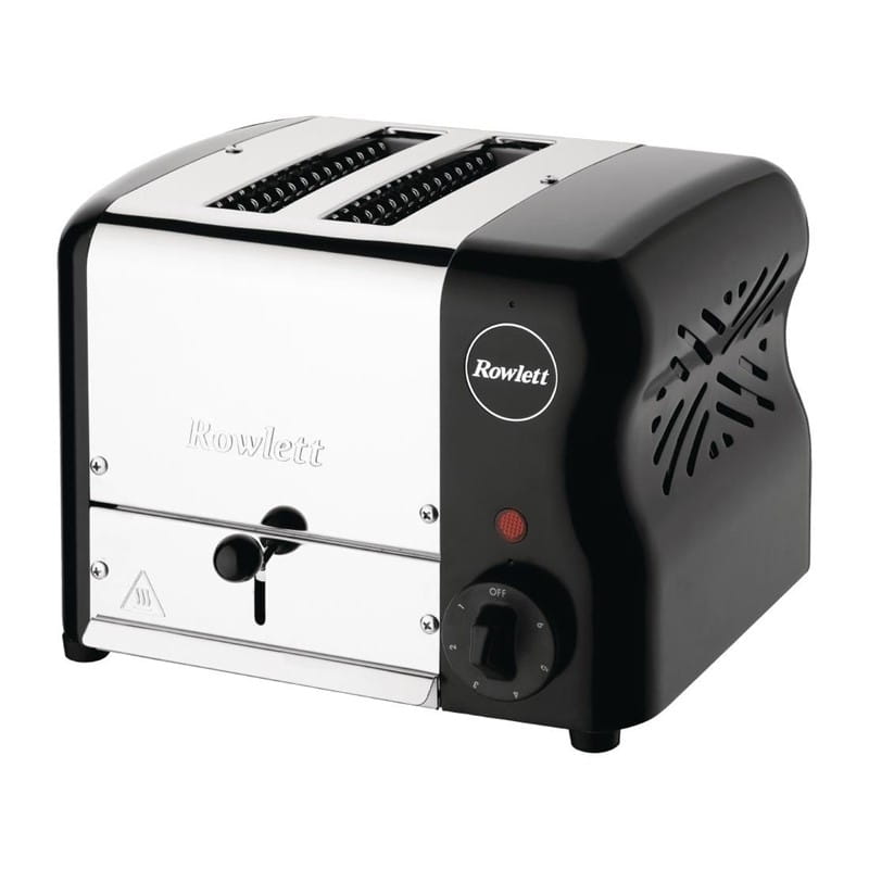 Rowlett Esprit 2 Slot Toaster Jet Black mit Einsätzen und Sandwichkäfig