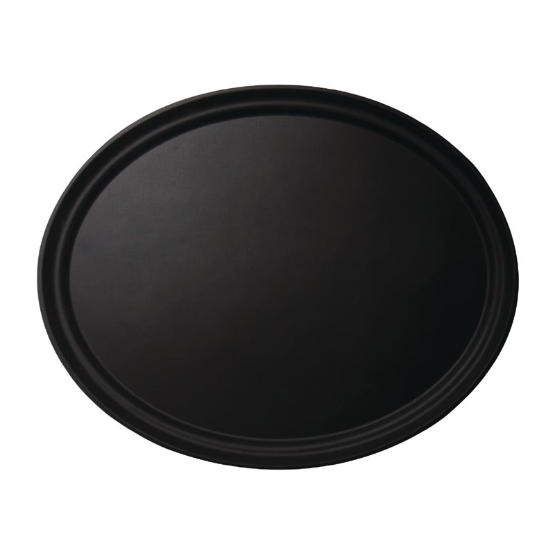 Cambro Camtread ovales Tablett schwarz 60 x 73 cm