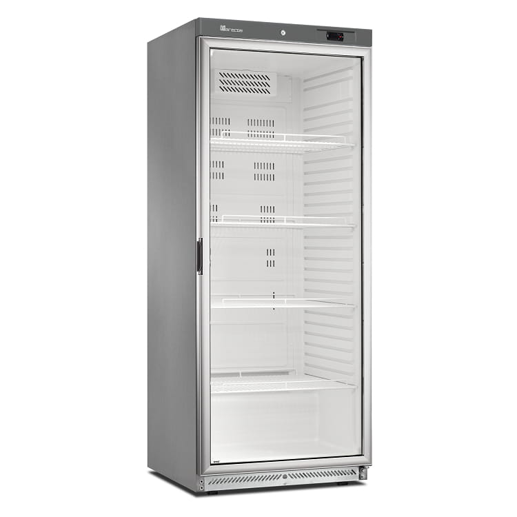 Marecos Kühlschränk GN 2/1 mit Glastür aus Edelstahl 600 Serie