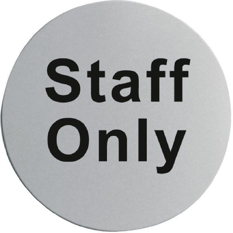 Edelstahltürschild "Staff Only"