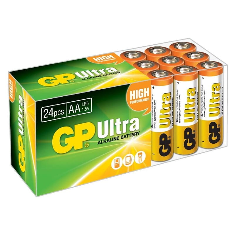 GP Ultra Batterie Alkaline AA (Packung mit 24 Stück)