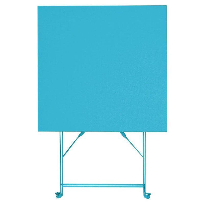 Bolero quadratischer klappbarer Terrassentisch Stahl azurblau 60cm