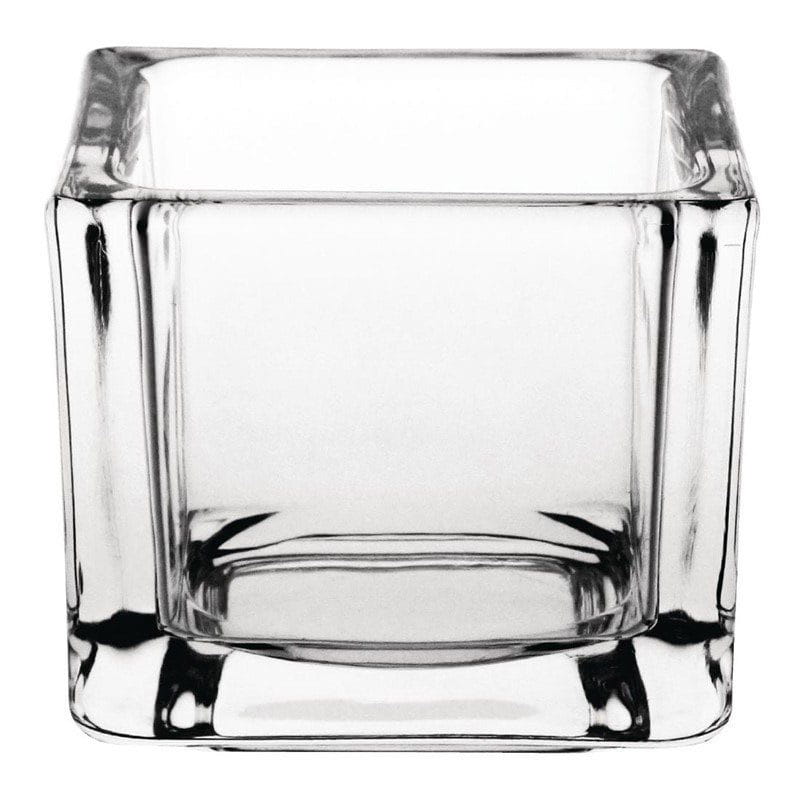 Olympia quadratische Teelichthalter Glas klar 