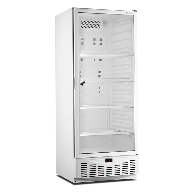 Marecos Kühlschränk GN 2/1 mit Glastür aus weißem Stahl 600 Liter