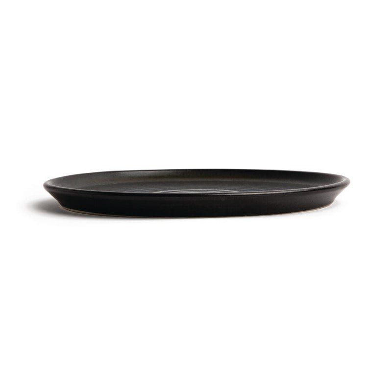 Olympia Canvas runder Teller mit schmalem Rand schwarz 26,5cm