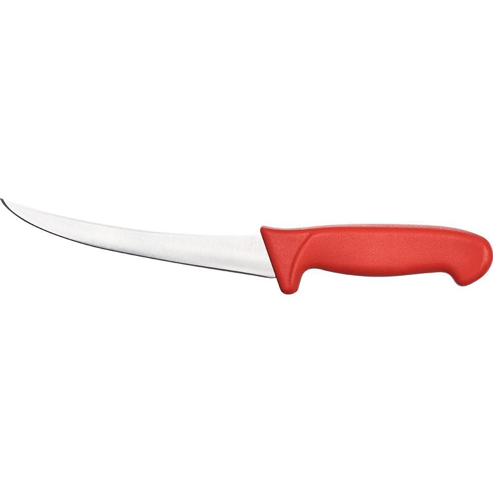 Stalgast Ausbeinmesser Premium, HACCP, Griff rot, gebogene Edelstahlklinge 15 cm