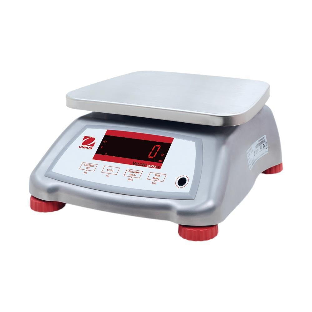 OHAUS Küchenwaage wasserfest, Kapazität 3 kg, Teilung 1 g, Abmessung 256 x 280 x 121 mm (BxTxH)