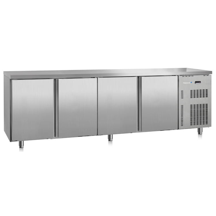 Marecos Softline Edelstahl Kühltisch 600mm tief mit 4 Türen