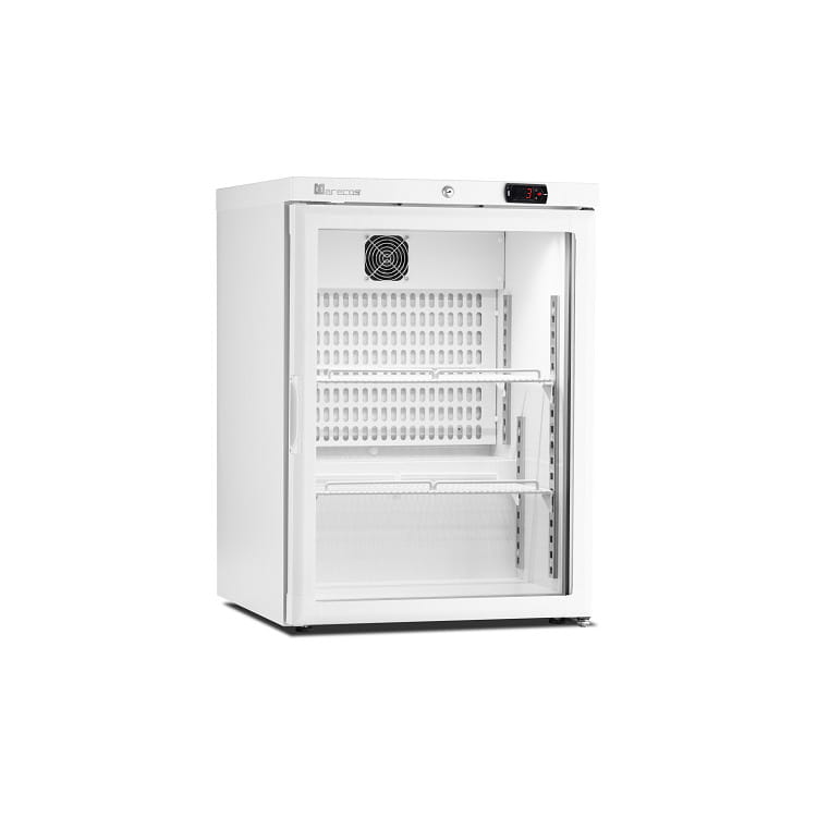 Marecos Kühlschränk mit Glastür aus weißem Stahl 150 Serie