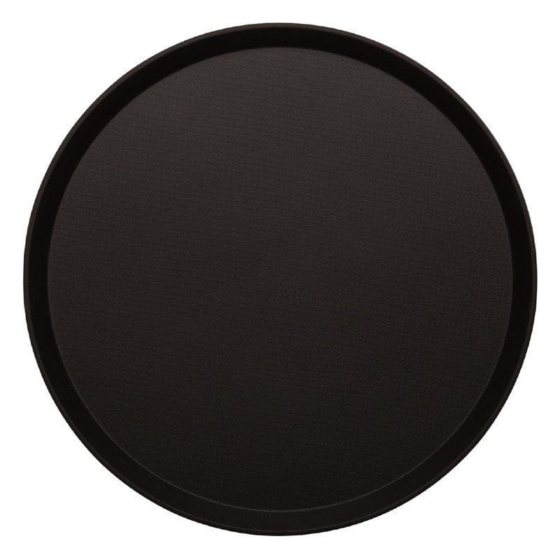 Cambro Treadlite rundes rutschfestes Fiberglas Tablett schwarz 35,5cm