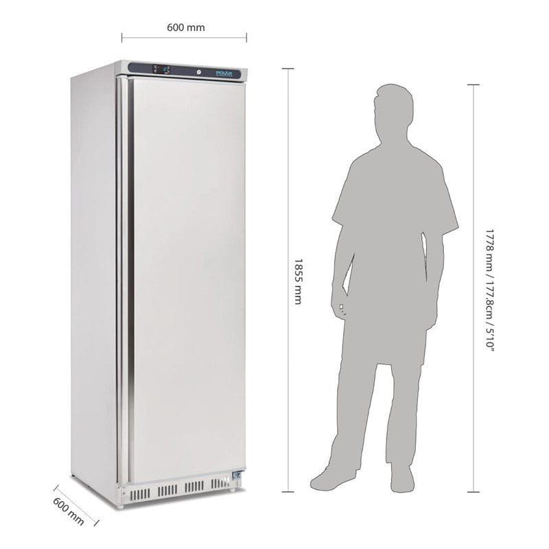 Polar Kühlschrank Edelstahl 400L