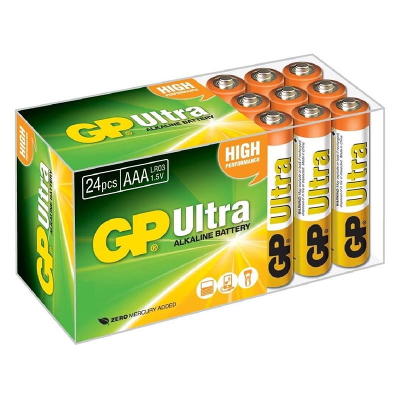 GP Ultra Batterie Alkaline AAA Packung mit 24 Stück