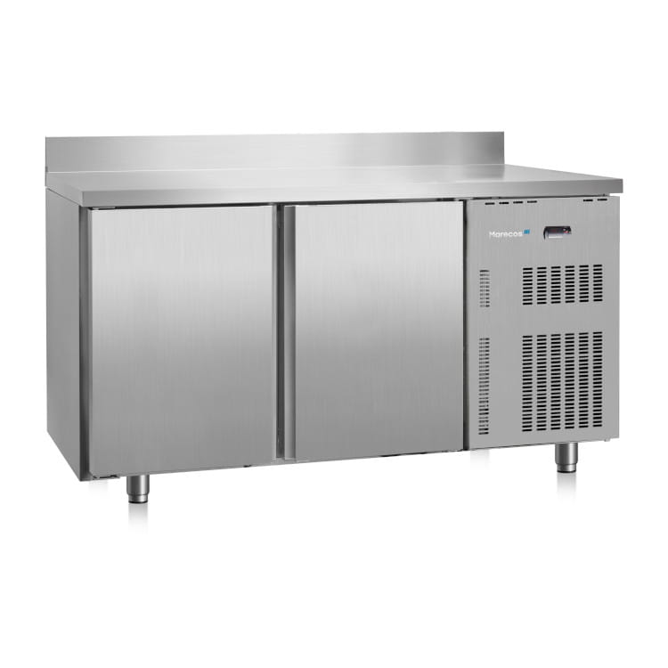 Marecos Softline Edelstahl Kühltisch 700mm tief mit 2 Türen und Aufkantung
