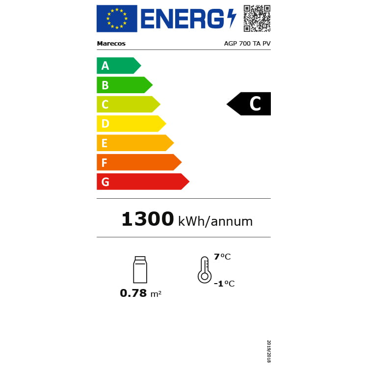 Marecos Excel line Edelstahl 700 Liter GN 2/1 Kühlschrank mit Glastür
