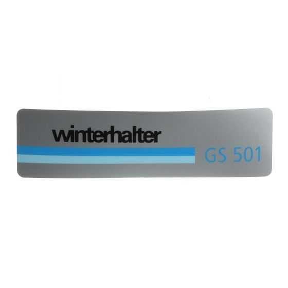 Schild "Winterhalter GS501" 61006609